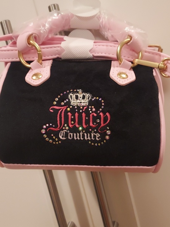Juicy Couture Handbags - Juicy Couture Black Satchel with Pink Trim and Handles
